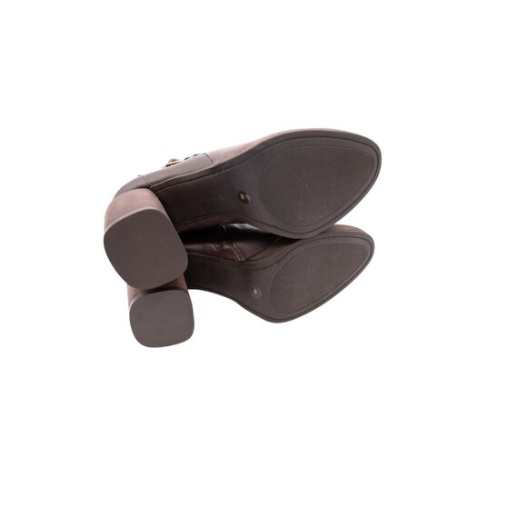 Lucky Brand Natesa Bootie Ankle Boots Sz 8 Chocolate Brown Leather Platform - Picture 11 of 11